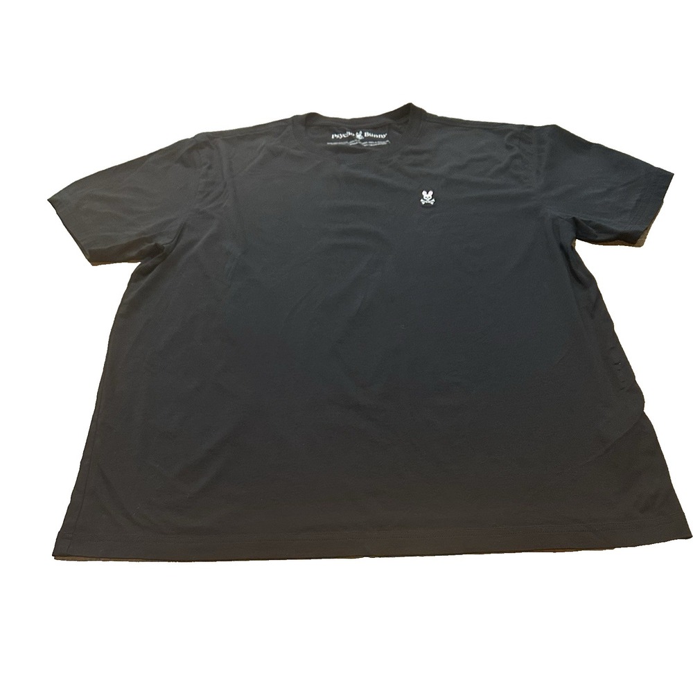 Psycho Bunny Mens Classic Crew Neck Tee Shirt 100% Cotton Black Size XL Size 7
